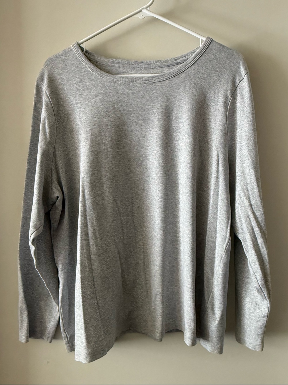 EUC Lands' End Shaped Cotton 1x1 Rib Crew Long Sleeve Tee